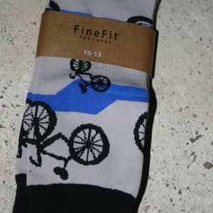 Fine Fit Novelty Socks grey bicycle fun socks